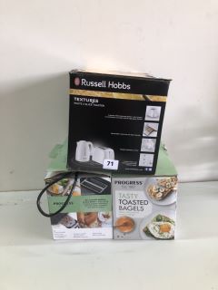 2 X ITEMS INC RUSSELL HOBBS TEXTURES WHITE 2 SLICE TOASTER