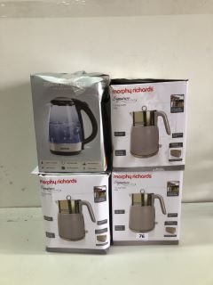 4 X KETTLES INC MORPHY RICHARDS 1.5L JUG KETTLE GOLD