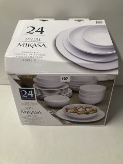 MIKASA SWIRL PORCELAIN DINNERWARE SET