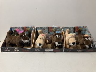 3 X FUNK THE DOG PLUSH PLAY TOY SETS