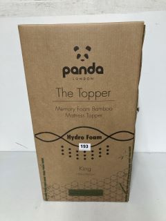 PANDA LONDON THE TOPPER MEMORY FOAM BAMBOO MATTRESS TOPPER