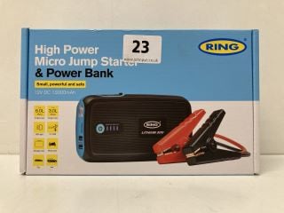 RING HIGH POWER MICRO JUMP STARTER & POWER BANK