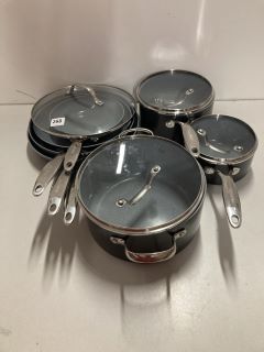 QTY OF ASSORTED GREEN PAN SAUCEPANS & COOKING POTS