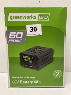 GREENWORKS PRO 60V LITHIUM ION TECHNOLOGY BATTERY