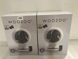 2 X WOOZOO AIR CIRCULATOR DESK FANS