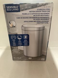 SENSIBLE ECO LIVING STAINLESS STEEL MOTION SENSOR TRASH CAN