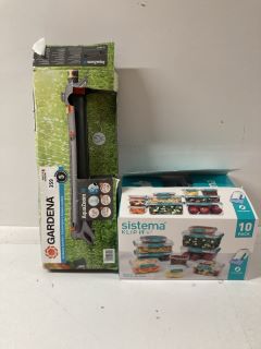 2 X ASSORTED ITEMS TO INCLUDE GARDENA OSCILLATING SPRINKLER