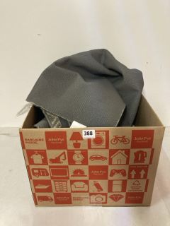 BOX OF ASSORTED ITEMS TO INCLUDE HOUSE RUG IN GREY