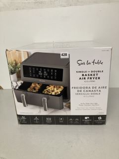 SUR LA TABLE SINGLE OR DOUBLE BASKET AIR FRYER - 10.5L