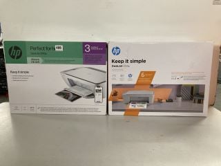 2 X ASSORTED HP PRINTERS TO INCLUDE DESKJET 2810E ALL IN ONE PRINTER