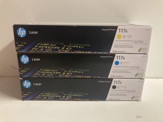 3 X HP LASER ORIGINAL TONER INK TO INCLUDE 117A