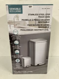 SENSIBLE ECO LIVING STAINLESS STEEL STEP TRASH CAN