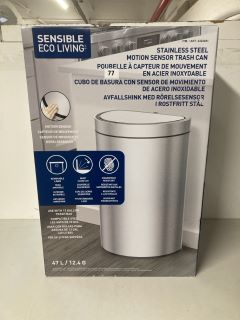 SENSIBLE ECO LIVING STAINLESS STEEL MOTION SENSOR TRASH CAN