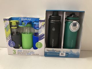 2 X ASSORTED DRINK ITEMS TO INCLUDE ZULU PACK OF 3 WATER BOTTLES