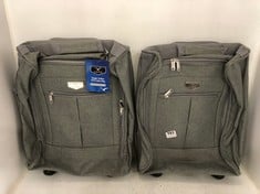 2 X LUGG SINGLE TROLLEY SOFT CABIN BAG - LIGHT GREY