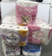 QTY OF ASSORTED TOILET PAPER TO INCLUDE ANDREX GENTLE CLEAN 12 ROLLS TOILET PAPER