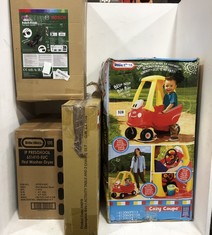 4 X ASSORTED KIDS ITEMS TO INCLUDE LITTLE TIKES COZY COUPE CAR