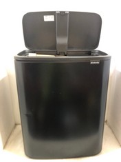 BRABANTIA TOUCH BIN WITH TWO 3OL BUCKETS IN MATT BLACK