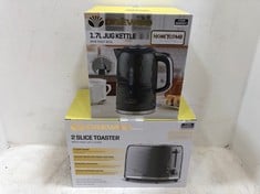 DAEWOO 1.7L JUG KETTLE - BLACK TO INCLUDE DAEWOO 2-SLICE TOASTER - BLACK