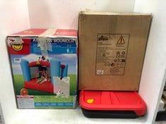 4 X ASSORTED KIDS TOYS / ITEMS TO INCLUDE HAPPY HOP AIRFLOW BOUNCER INFLATABLE CASTLE - MULTI - RRP £150