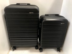 2 X HARD SHELL SUITCASES - MEDIUM AND SMALL - BLACK