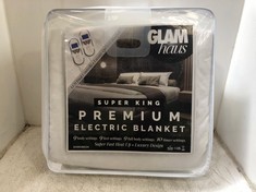 GLAMHAUS SUPER KING PREMIUM ELECTRIC BLANKET - WHITE - RRP £110