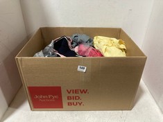 BOX OF ASSORTED ADULT CLOTHING TO INCLUDE TOPSHOP MINI DRESS YELLOW SIZE 10