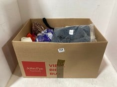 BOX OF ASSORTED ADULT CLOTHING TO INCLUDE AUEOLOGY NARA SUPER SKINNY JEANS DARK WASH SIZE 20