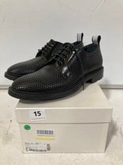 EMPORIO ARMANI DERBY PALMELLATO SOFT LEATHER LACE UP SHOES BLACK SIZE 9 RRP- £329