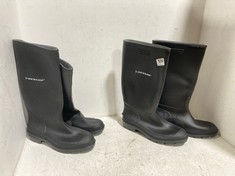 2 X DUNLOP WELLINGTON BOOTS BLACK SIZES 9 & 10