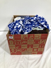 BOX OF ASSORTED ADULT CLOTHING TO INCLUDE BODYFLIRT SLEEVELESS MAXI DRESS BLUE/WHITE FLORAL SIZE 12