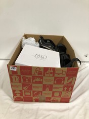 BOX OF ASSORTED ADULT FOOTWEAR TO INCLUDE BLACK SANDALS SIZE 37