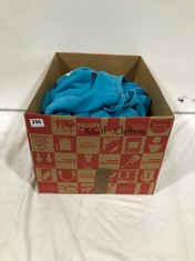 BOX OF ASSORTED ADULT CLOTHING TO INCLUDE CLIQUE HOODIE AQUA BLUE SIZE SM