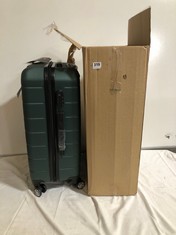 2 X ASSORTED TRAVEL CASES TO INCLUDE HAMPTON & STEWART GREEN HARDSHELL MEDIUM/LARGE SPINNER