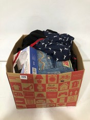 BOX OF ASSORTED ADULT CLOTHING TO INCLUDE NEXT LIGHTWEIGHT CARGO SHORTS BLACK SIZE 12