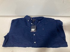 TOMMY HILFIGER PREMIUM LINEN LONG SLEEVE SHIRT CARBON NAVY SIZE XXXL