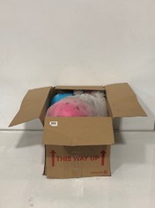 BOX OF ASSORTED HELMETS TO INCLUDE M-CRO HELMET PINK SIZE MEDIUM