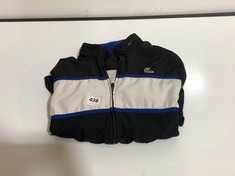 LACOSTE SPORT ZIPPED TRACK JACKET BLACK/WHITE/BLUE BLOCK SIZE UNKNOWN