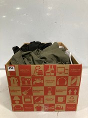 BOX OF ASSORTED ADULT CLOTHING TO INCLUDE CRAGHOPPERS WOMENS ARABY TROUSER WILD OLIVE SIZE 14