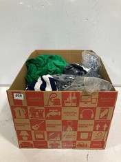 BOX OF ASSORTED ADULT CLOTHING TO INCLUDE FASHION MAXI DRESS GREEN SIZE 22