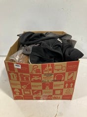 BOX OF ASSORTED ADULT CLOTHING TO INCLUDE ADIDAS ZIPPED HOODIE BLACK/GREY SIZE 2XL