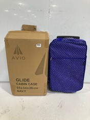 APPROX 6 X ASSORTED TRAVEL CASES/BAGS TO INCLUDE AVIO GLIDE 55CM CABIN CASE NAVY HARDSHELL SPINNER