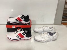 NEW BALANCE 550 TRAINERS WHITE SIZE 10.5 TO INCLUDEGRAY-NICOLLS CRICKET SHOES WHITE/RED/BLACK SIZE 11