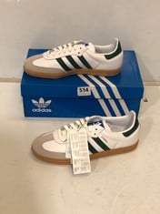 ADIDAS SAMBA OG TRAINERS WHITE/GREEN SIZE 6.5