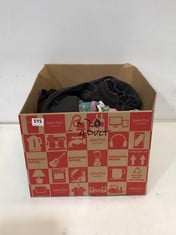 BOX OF ASSORTED ADULT CLOTHING TO INCLUDE NICCE JOGGERS BLACK SIZE XS