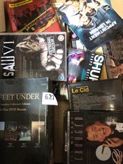 BOX OF DVDS TO INCLUDE BILL MURRAY SCROOGED(18+)