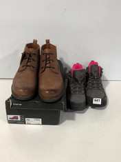 FIRETRAP HYLO ANKLE BOOTS BROWN SIZE 11 TO INCLUDE GELERT WALKING BOOTS GREY/PINK SIZE 6