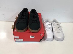 PUMA TRAIINERS WHITE SIZE 7 TO INCLUDE PUMA SMASH V2 TRAINERS BLACK SIZE 12