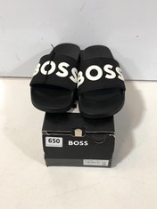 BOSS SLIDE BLACK WITH WHITE LOGO SIZE 41