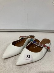 KURT GEIGER LONDON PRINCELY SLIP ON MULE WITH RAINBOW TRIM IN WHITE LEATHER SIZE 37 RRP- £139